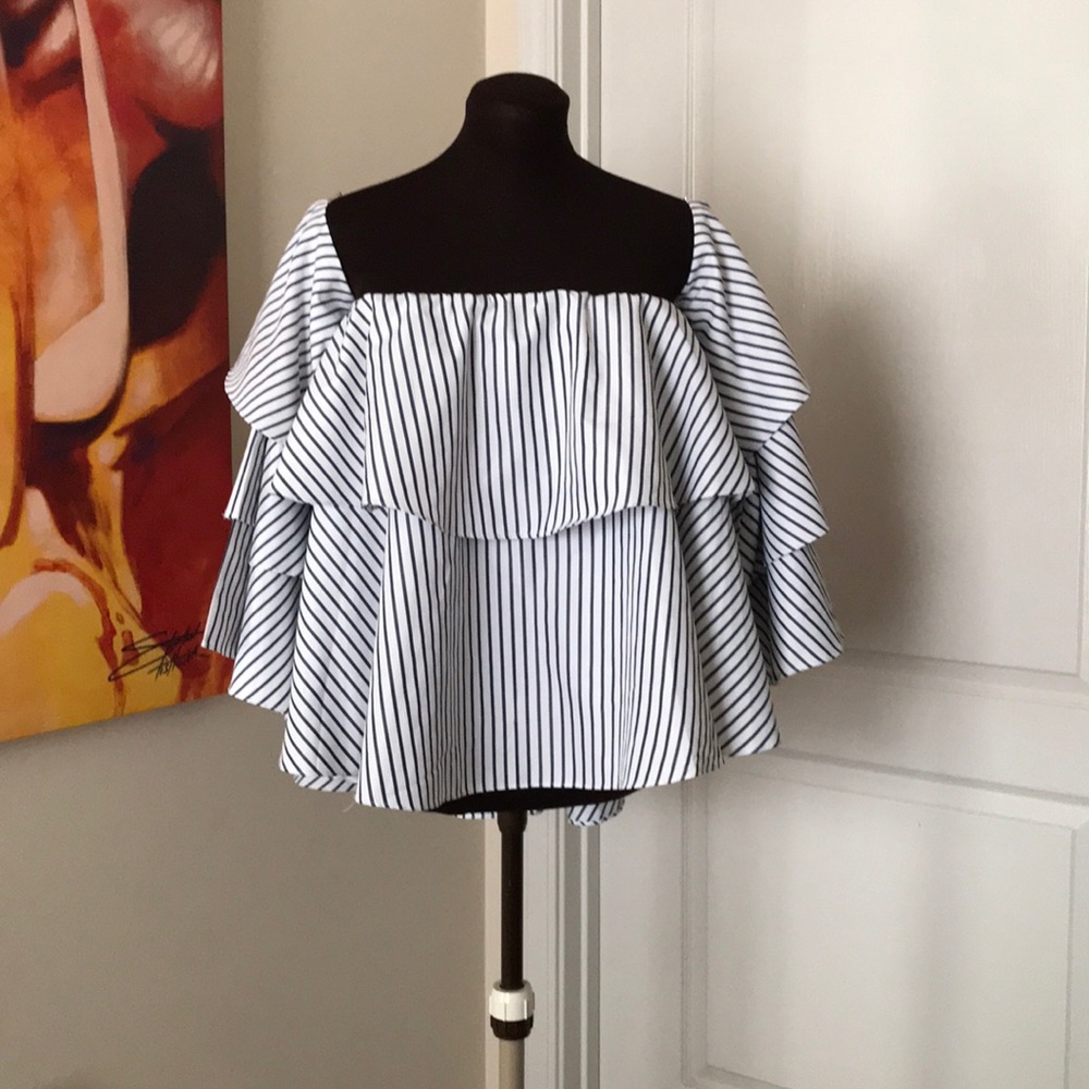 Stripped haltered shirt